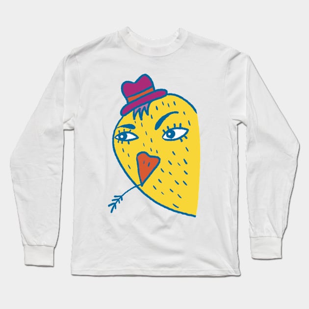 Yellow bird Long Sleeve T-Shirt by Douwannart